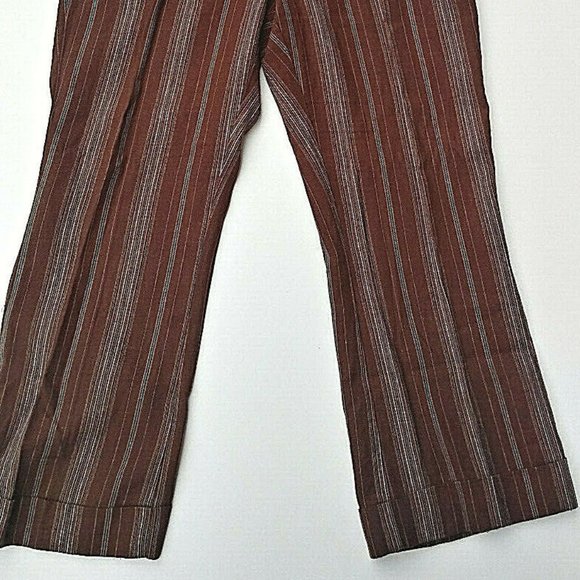 Fusion Womens Capris Brown Linen - Picture 2 of 6